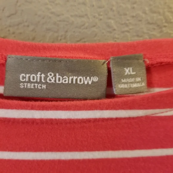 Womens Short Sleeve Tops Size XL Lot of 2 Croft & Barrow/White Stag Red and Pink - Picture 4 of 11